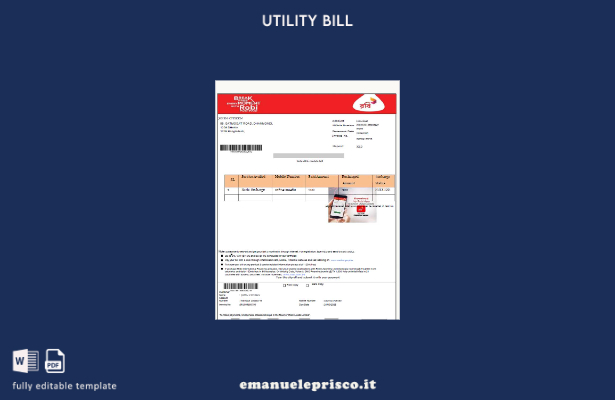 stile verificato Modello word di bolletta delle utenze Bangladesh Robi Axiata Li